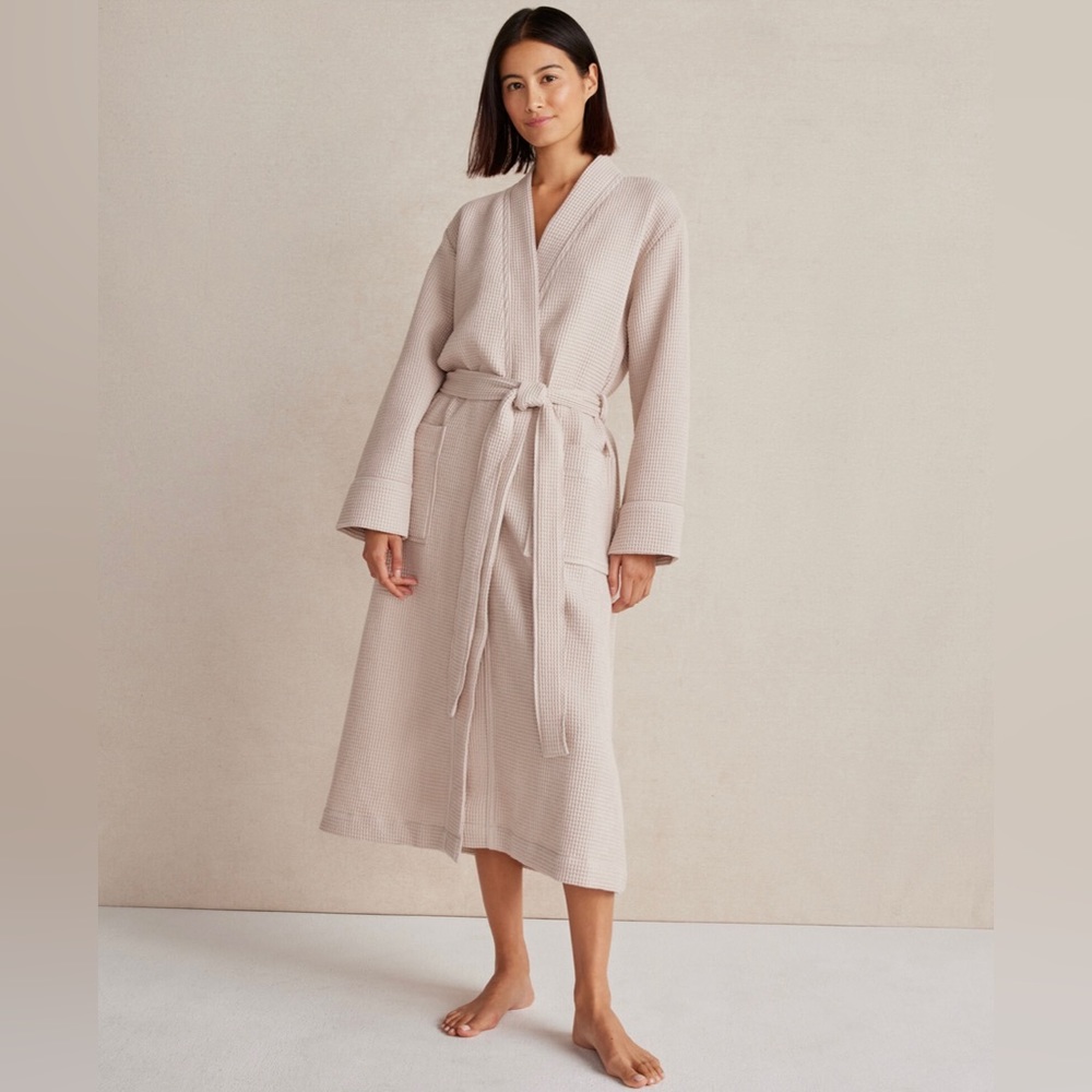Haven‎ Well Within Waffle Robe 100% Cotton Medium Pink/Sand